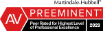 AV Preeminent - Peer Rated for Highest Level of Professional Excellence 2023 - Badge